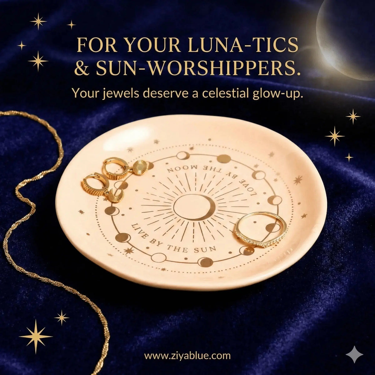 Celestial Ceramic Trinket Dish Lisa Angel Ziya Blue