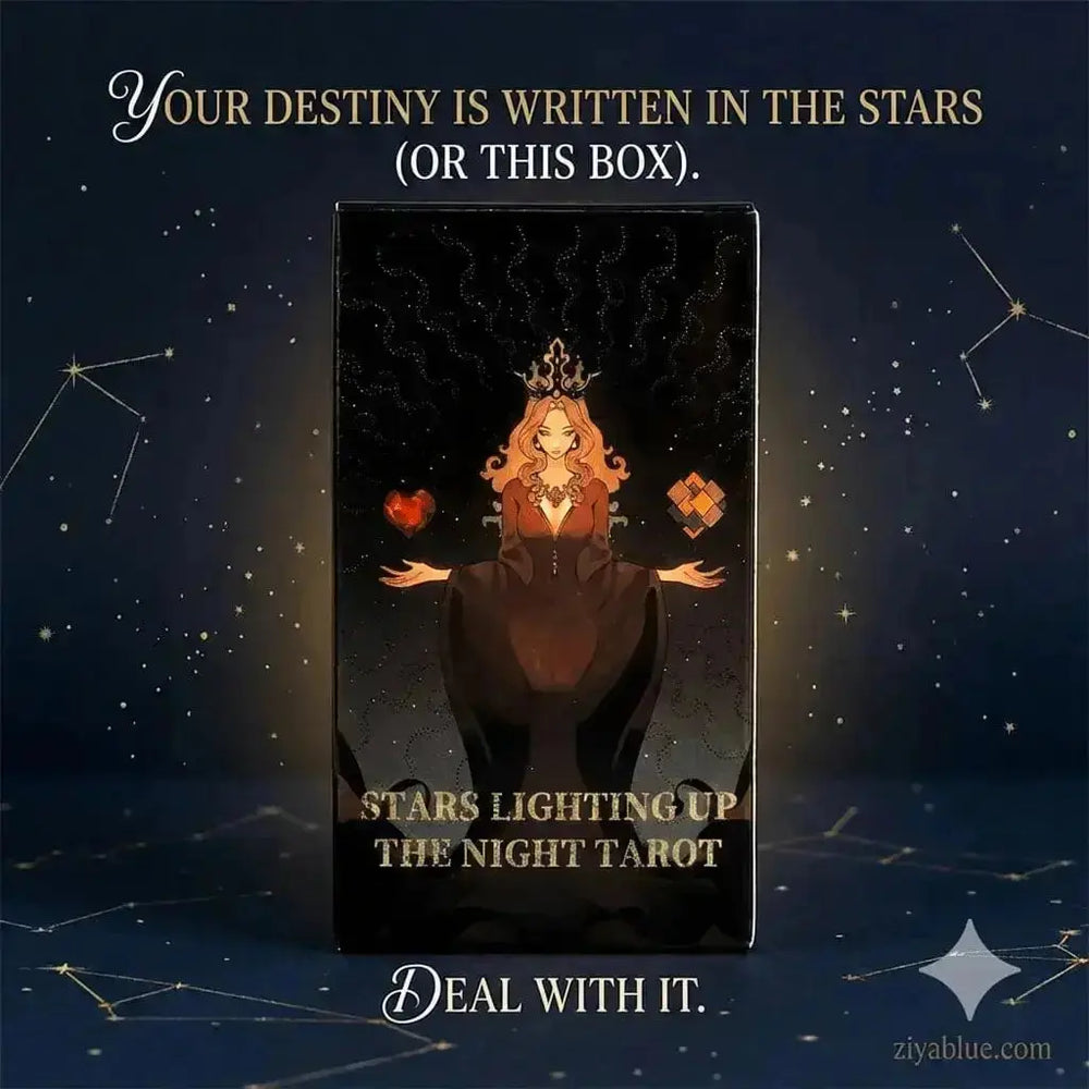 Celestial Tarot Deck | Stars Lighting Up The Night | 78-Card Set  Ziya Blue