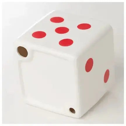 Ceramic Ashtray | White Square Dice Cube Design | Glazed Porcelain Ziya Blue Ziya Blue