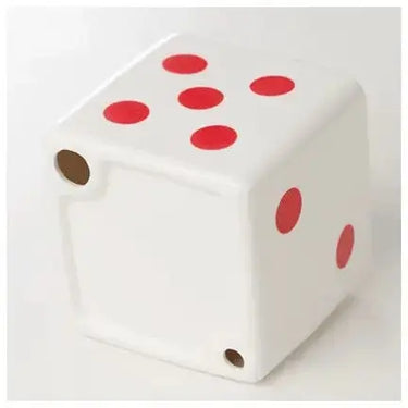 Ceramic Ashtray | White Square Dice Cube Design | Glazed Porcelain Ziya Blue Ziya Blue