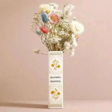 Ceramic Book Vase – The "Flowers" Edition Literary Bloom Lisa Angel Ziya Blue