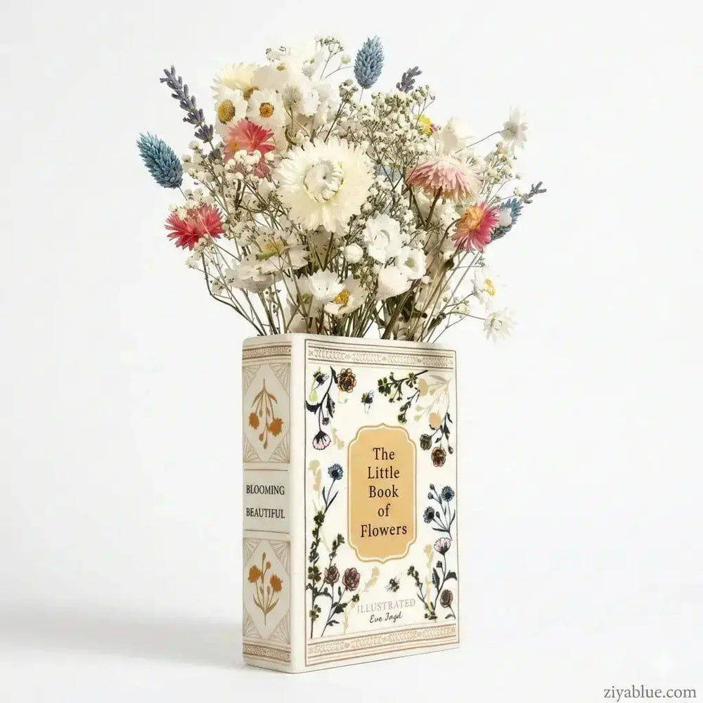 Ceramic Book Vase – The "Flowers" Edition Literary Bloom Lisa Angel Ziya Blue