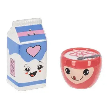 Cereal and Milk Shakers: Breakfast Ceramic Set Ganz Ziya Blue