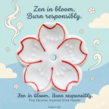 Cherry Blossom Incense Holder - Multiple Colours  Ziya Blue