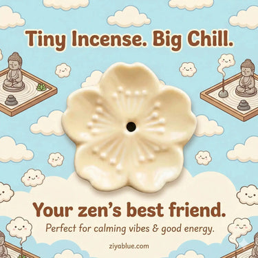 Cherry Blossom Incense Holder - Multiple Colours  Ziya Blue