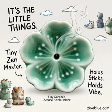 Cherry Blossom Incense Holder : Sage Green Ziya Blue Ziya Blue