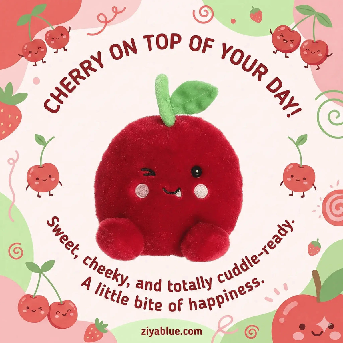 Cherry Plush | Palm Pals "Cordial" 5" Weighted Sweetie Aurora Ziya Blue