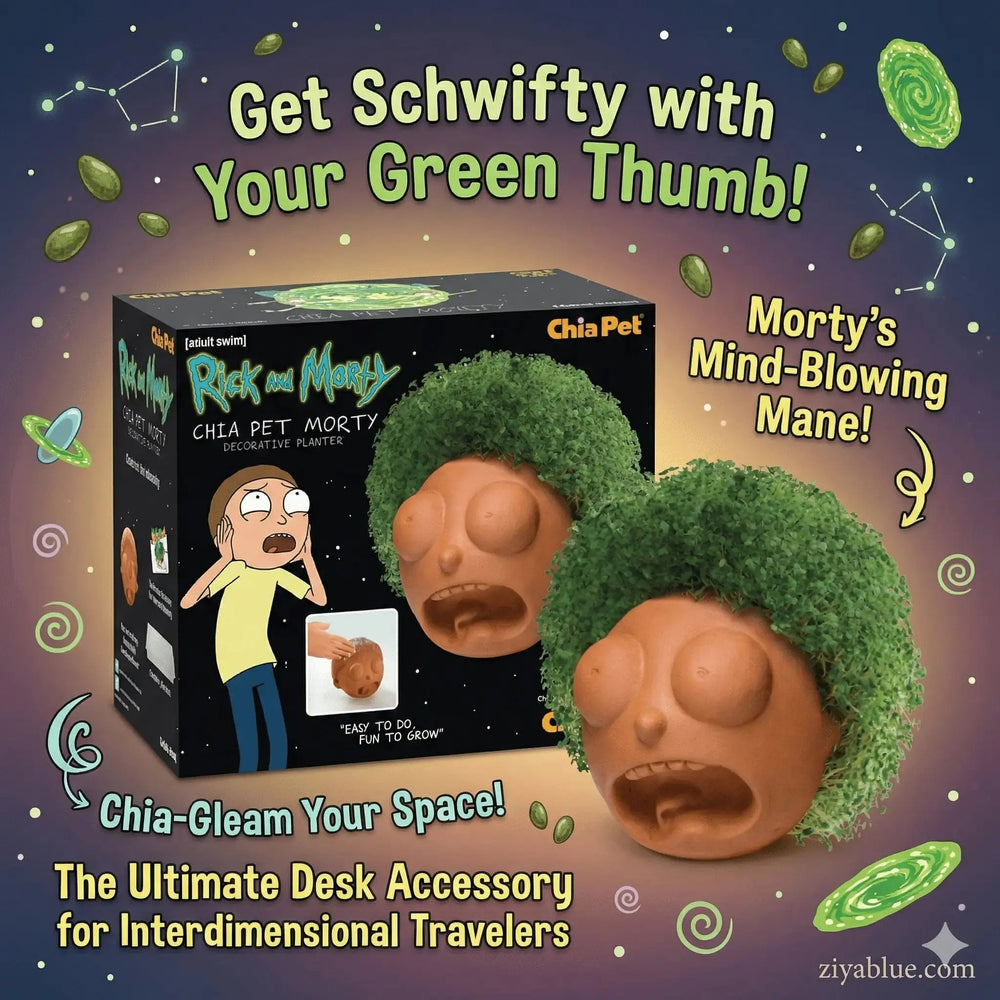Chia Morty Smith Planter - Rick and Morty "Aw Geez" Kit Big Mouth Ziya Blue