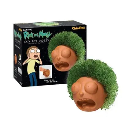 Chia Morty Smith Planter - Rick and Morty "Aw Geez" Kit Big Mouth Ziya Blue