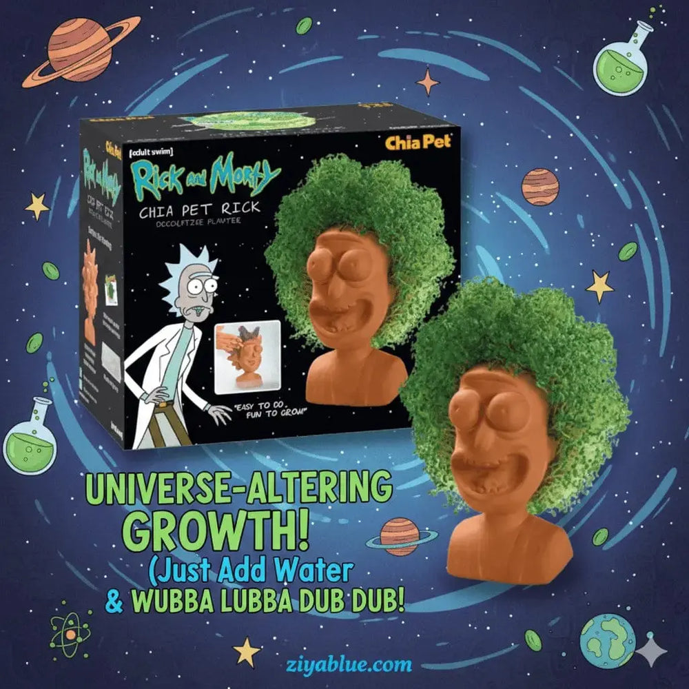 Chia Rick Sanchez Planter - Rick and Morty "Get Schwifty" Kit Big Mouth Ziya Blue