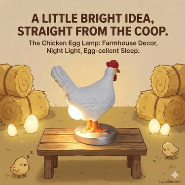Chicken Egg Lamp - Realistic Farmhouse Decor Ziya Blue Ziya Blue