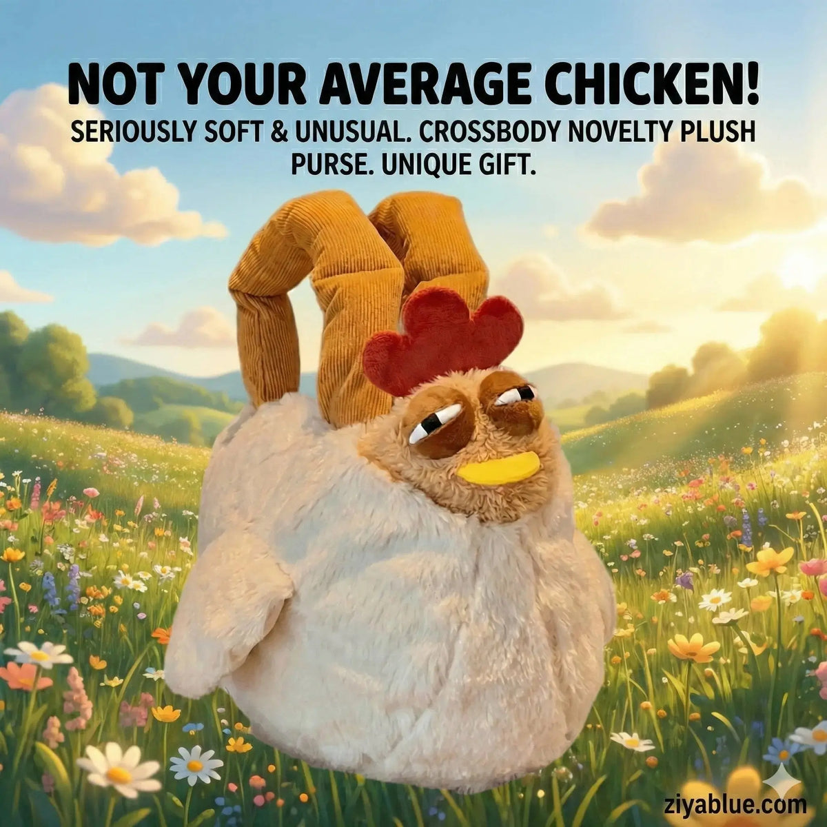 Chicken Purse – Judgmental 3D Plush Hen Bag Ziya Blue Ziya Blue