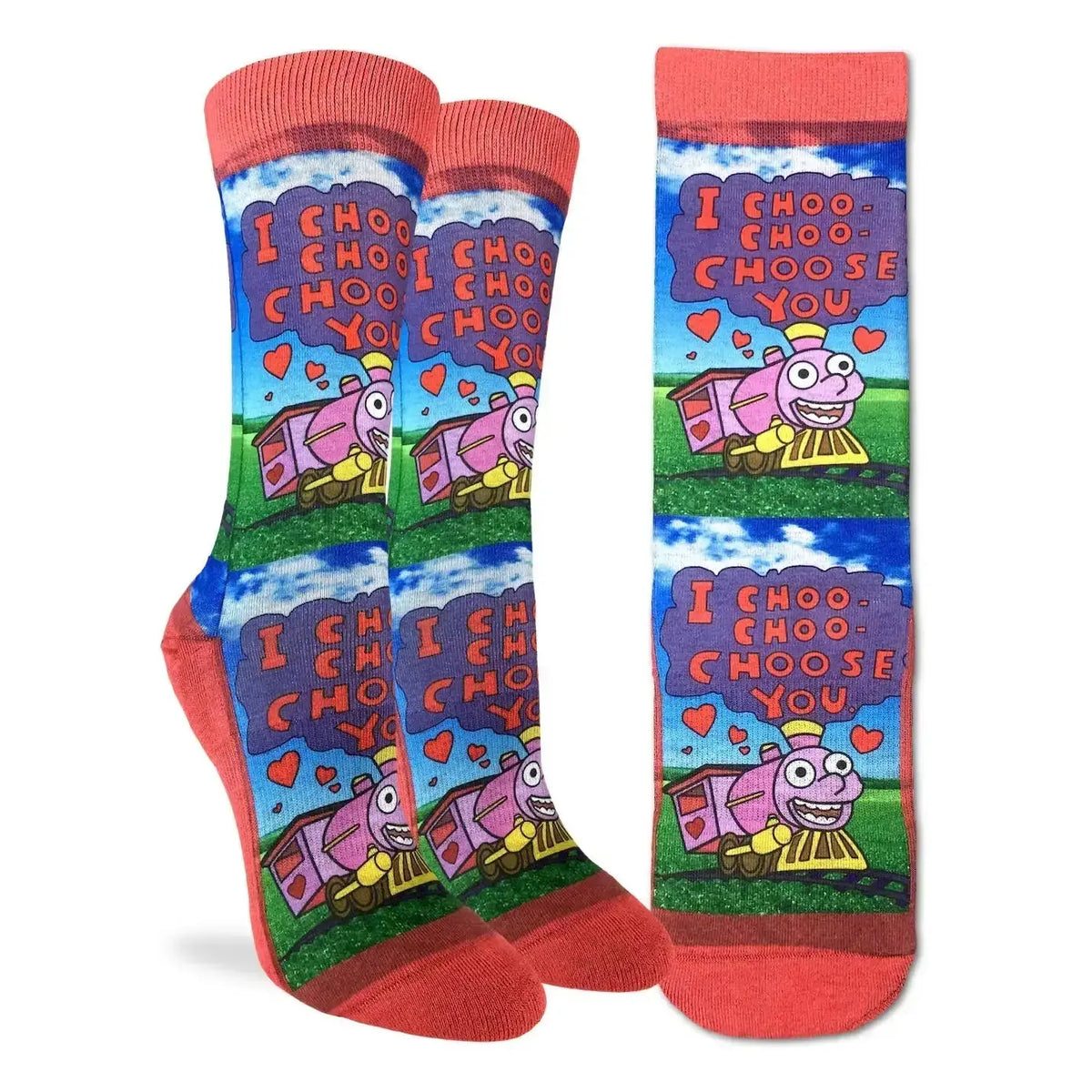 Choo Choo Choose You Socks: Full Steam Ahead Good Luck Sock Ziya Blue