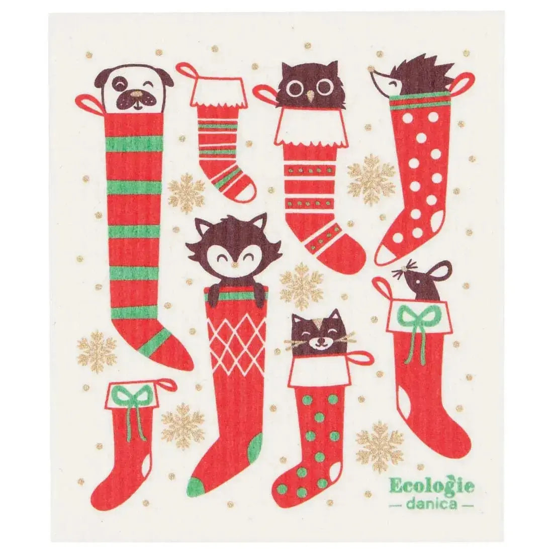 Christmas Swedish Dishcloth: Eco Cleaning Danica Ziya Blue