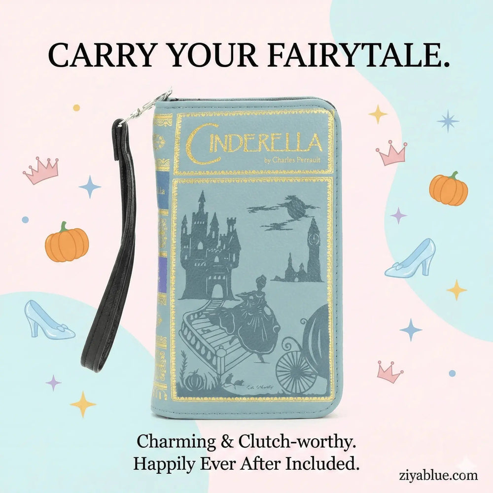 Cinderella Book Wallet | Fairy Tale Storybook Purse COMECO INC Ziya Blue
