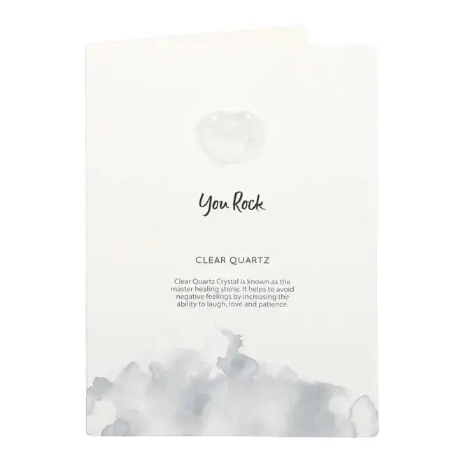 Clear Quartz Heart Card | "You Rock" Keepsake Greeting Something Different Ziya Blue