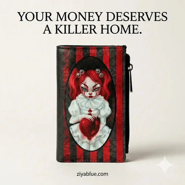 Clown Girl Wallet | Mischievous Circus Chic Accessory COMECO INC Ziya Blue