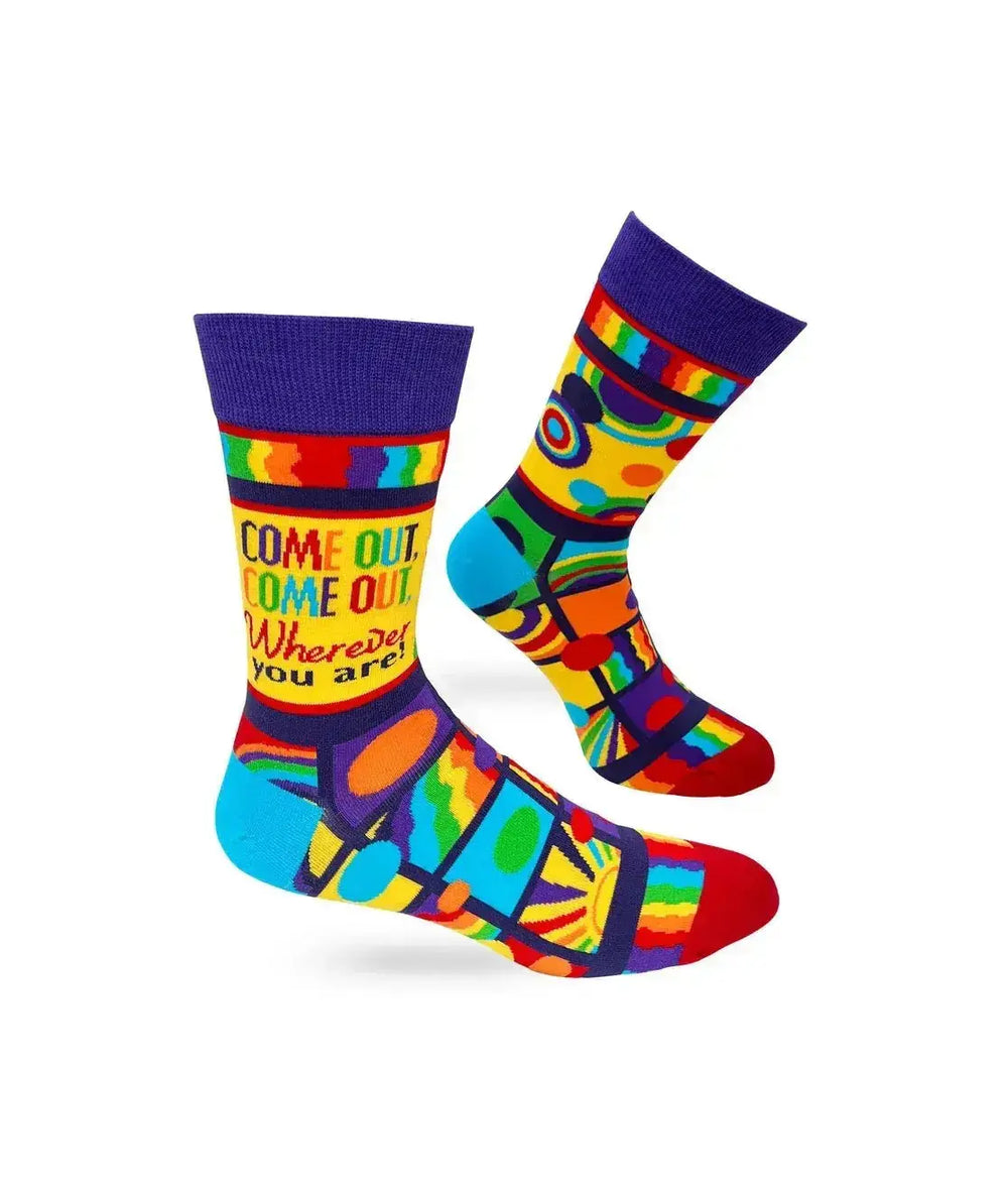 Come Out Wherever Socks: Mens Crew Fabdaz Ziya Blue