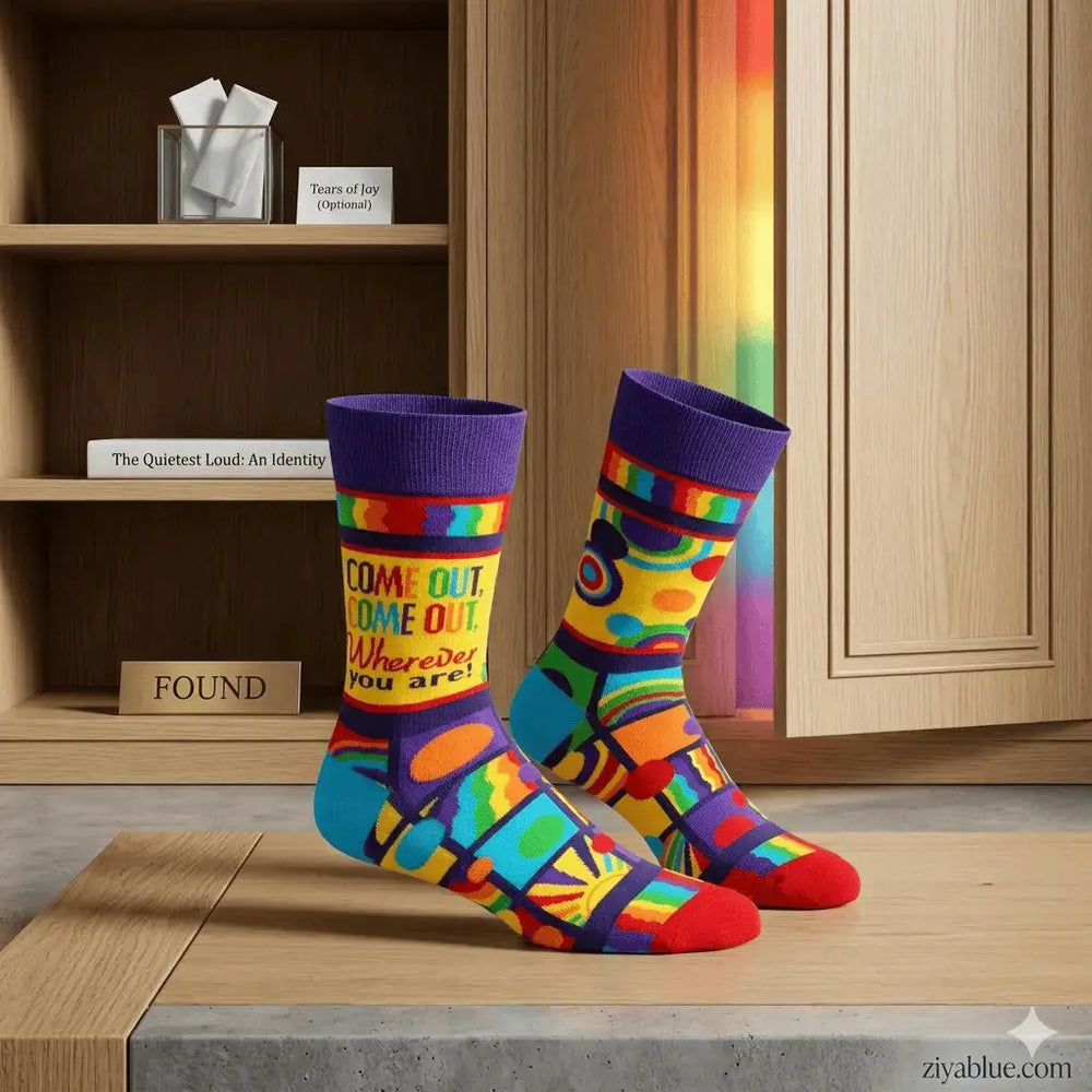Come Out Wherever Socks: Mens Crew Fabdaz Ziya Blue