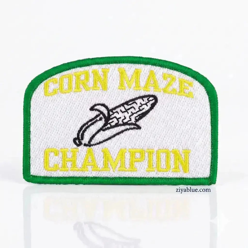 Corn Maze Champion Patch | Embroidered Achievement Badge  Ziya Blue