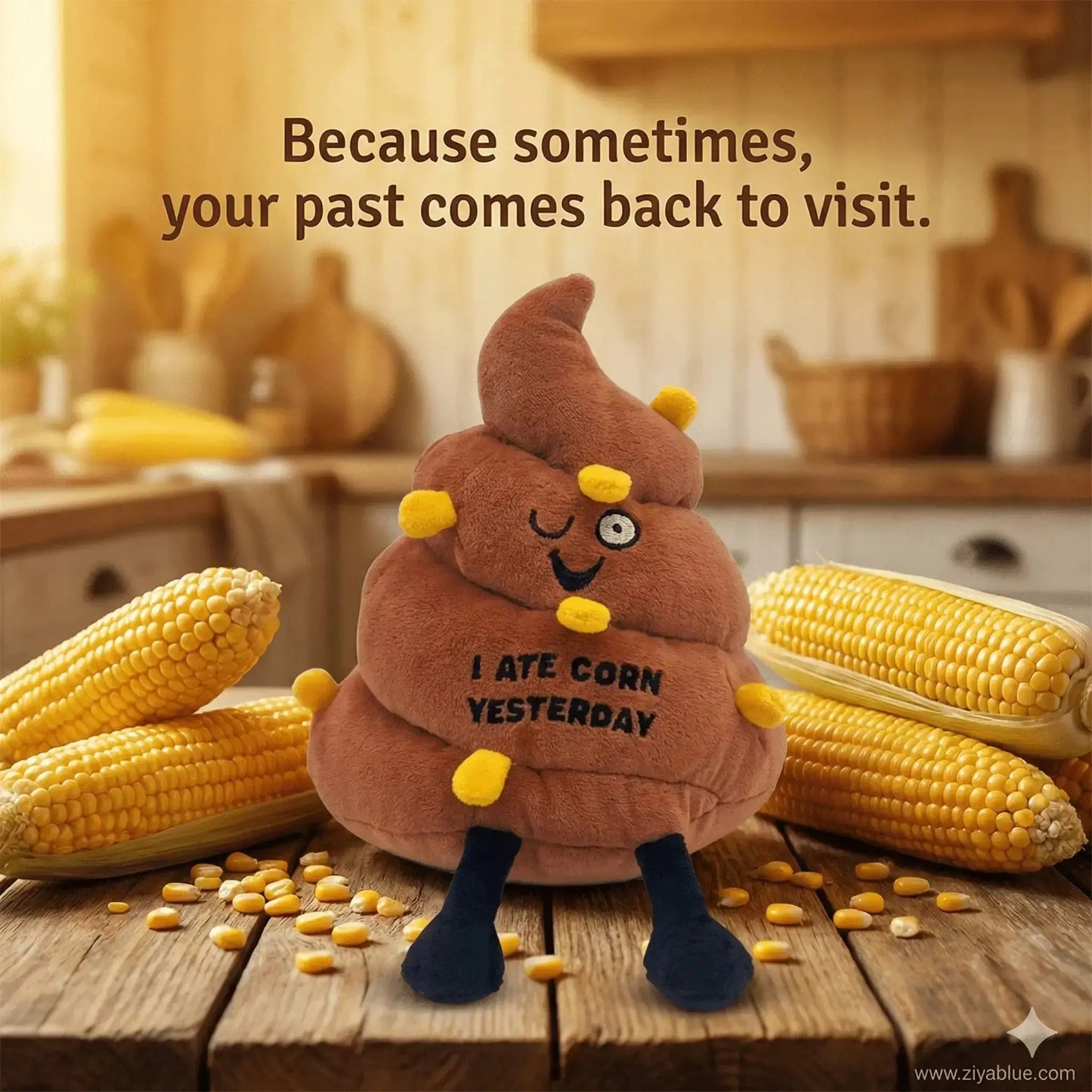 Corn Poop Plush - The "I Ate Corn Yesterday" Mascot Punchkins Ziya Blue