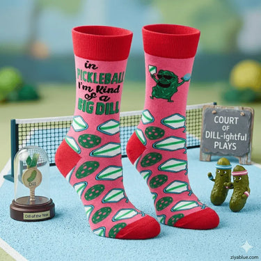 Court Sensation: Women's Pickleball Big Dill Socks Fabdaz Ziya Blue