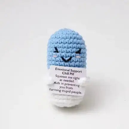 Crochet Chill Pill Desk Toy Ziya Blue Ziya Blue