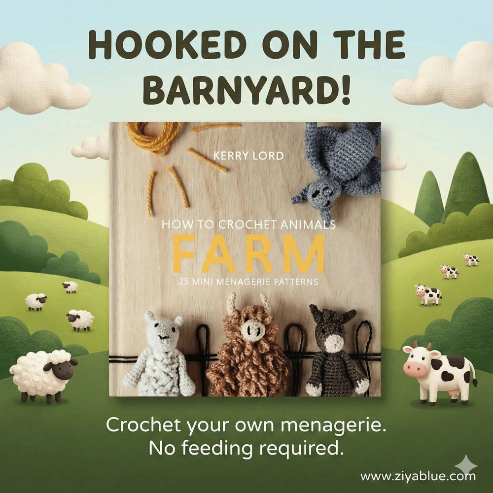 Crochet Farm Animals Book for Quirky Crafters Book Depot Ziya Blue