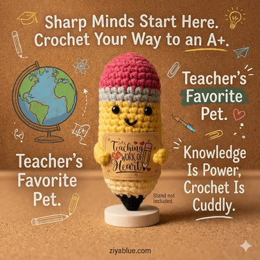 Crochet Teacher Appreciation Pencil Ziya Blue Ziya Blue