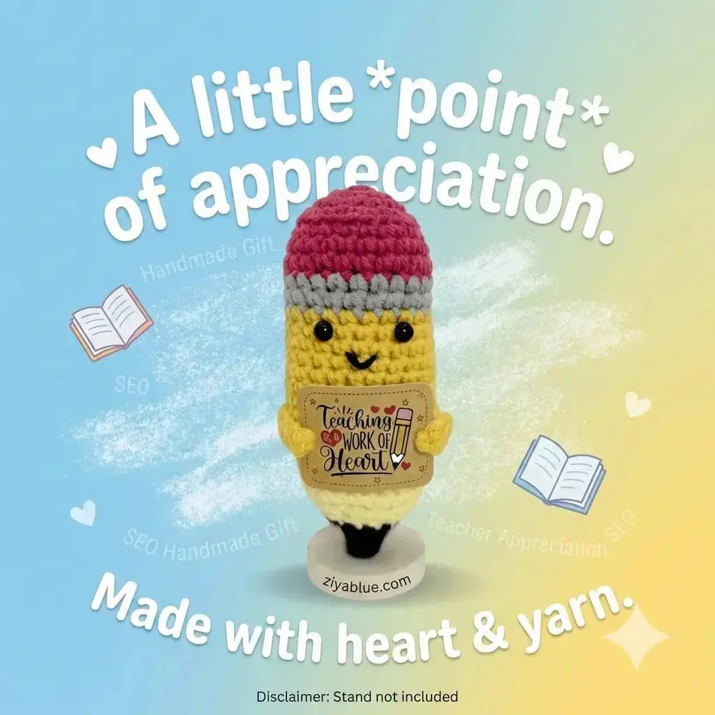 Crochet Teacher Appreciation Pencil Ziya Blue Ziya Blue