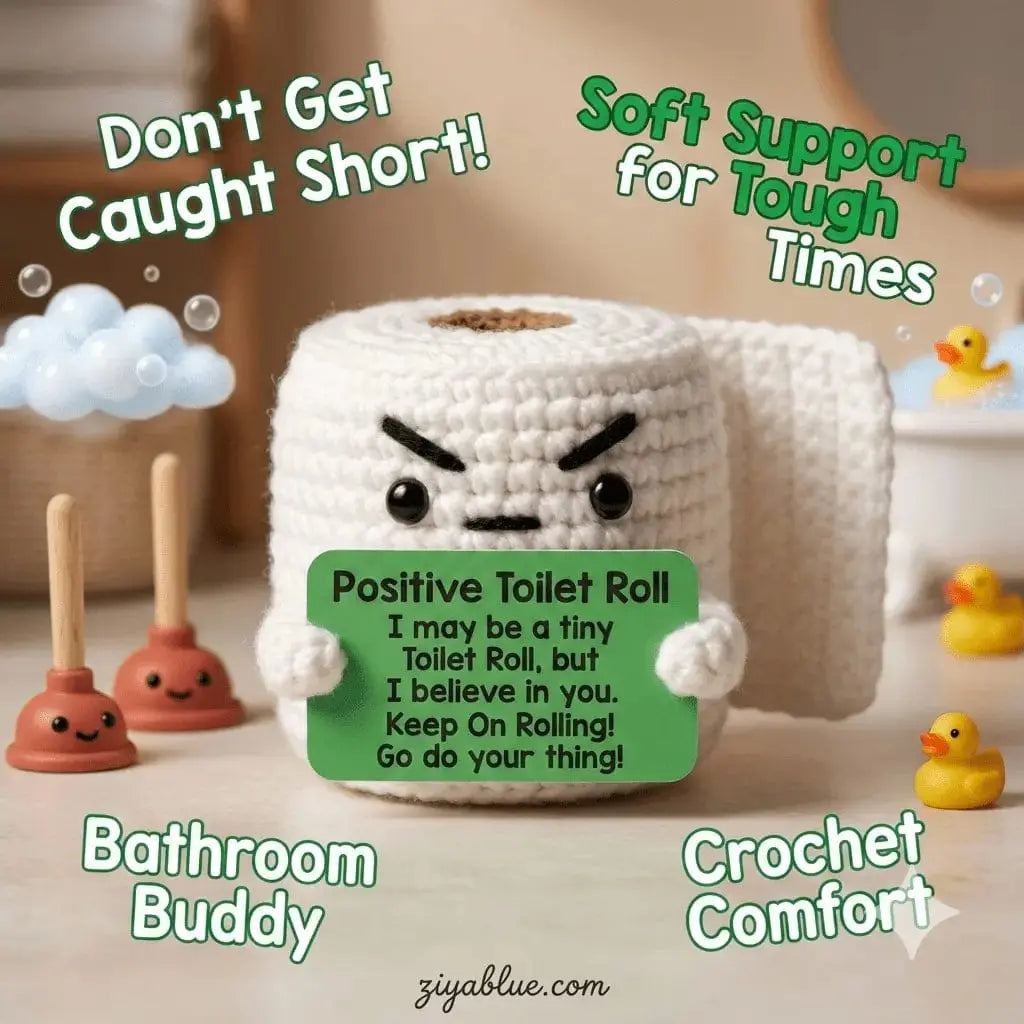 Crochet Toilet Roll | Positive Vibes Desk Buddy Ziya Blue Ziya Blue