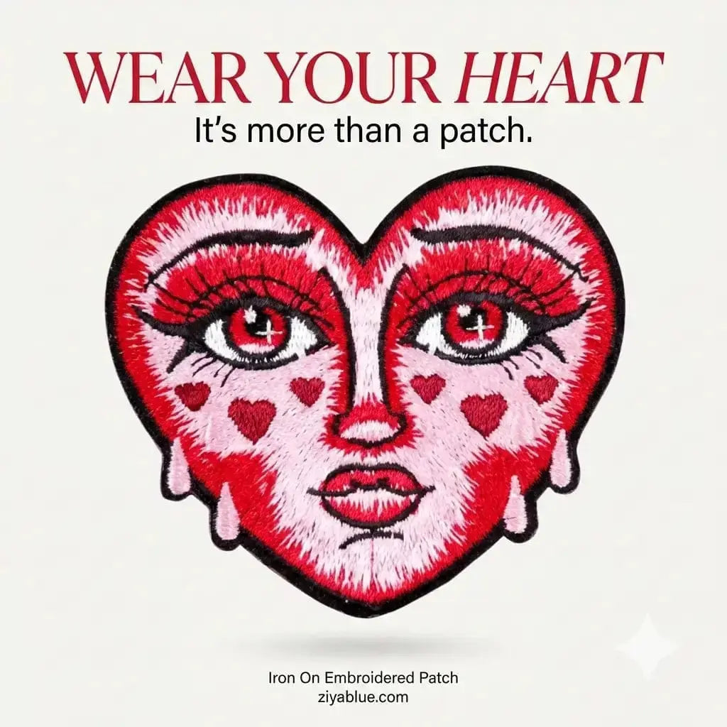 Crying Heart Patch for Melodramatic Denim Ziya Blue Ziya Blue
