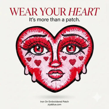Crying Heart Patch for Melodramatic Denim Ziya Blue Ziya Blue