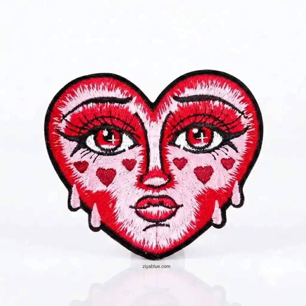 Crying Heart Patch for Melodramatic Denim  Ziya Blue