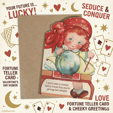 Crystal Ball Card | Flirty Fortune-Teller Greeting Card Bad Betty Greeting Co. Ziya Blue