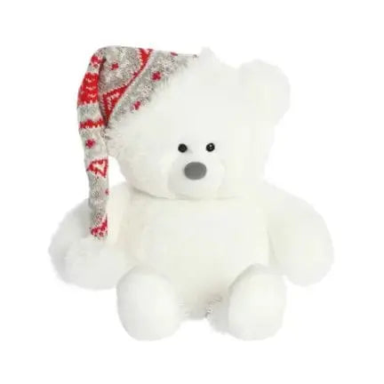 Crystal Snowball Bear: 15-Inch Holiday White Bear ❄️🐻 Aurora Ziya Blue
