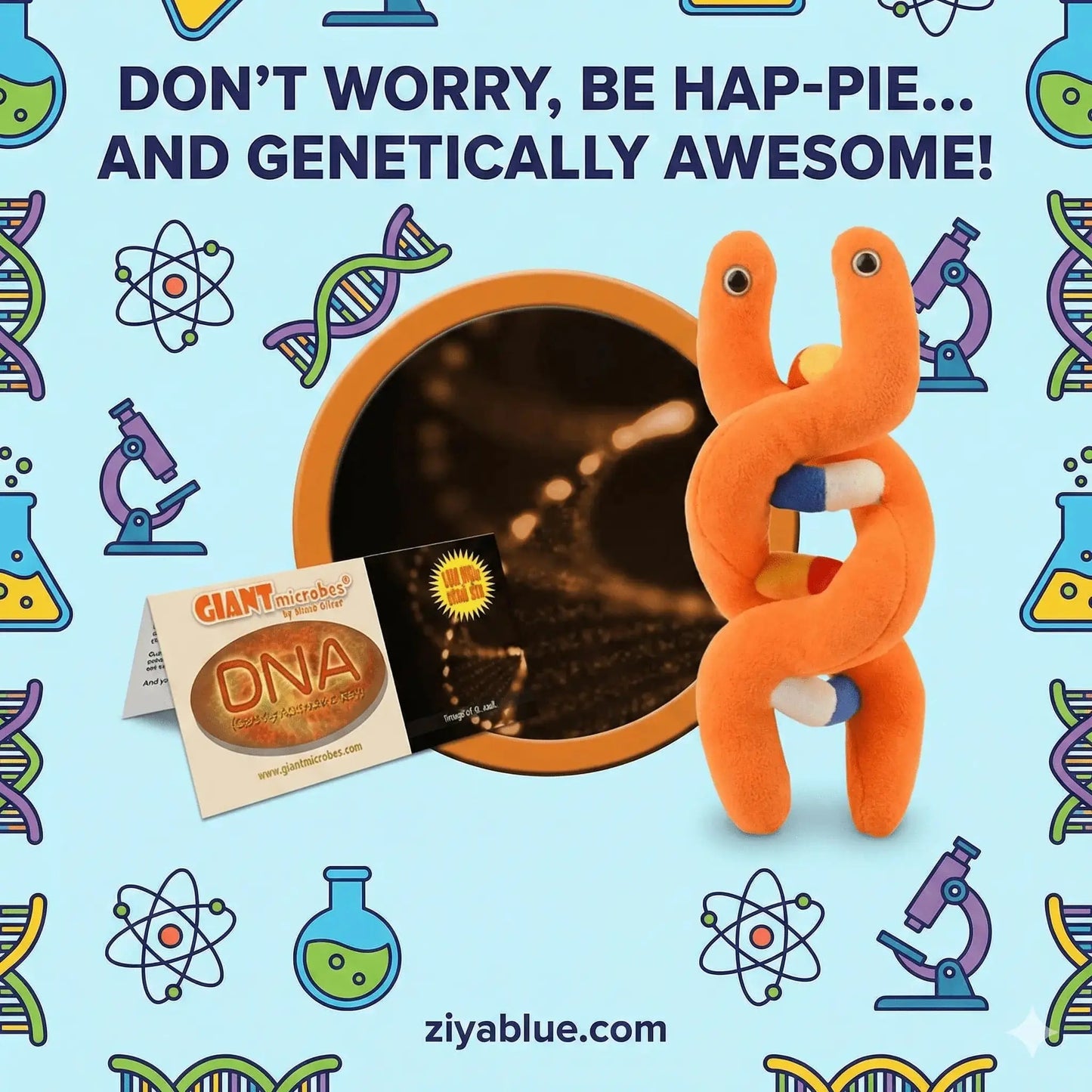 DNA Plush: The Blueprint of Life Helix 🧬✨ Giant Microbes Ziya Blue