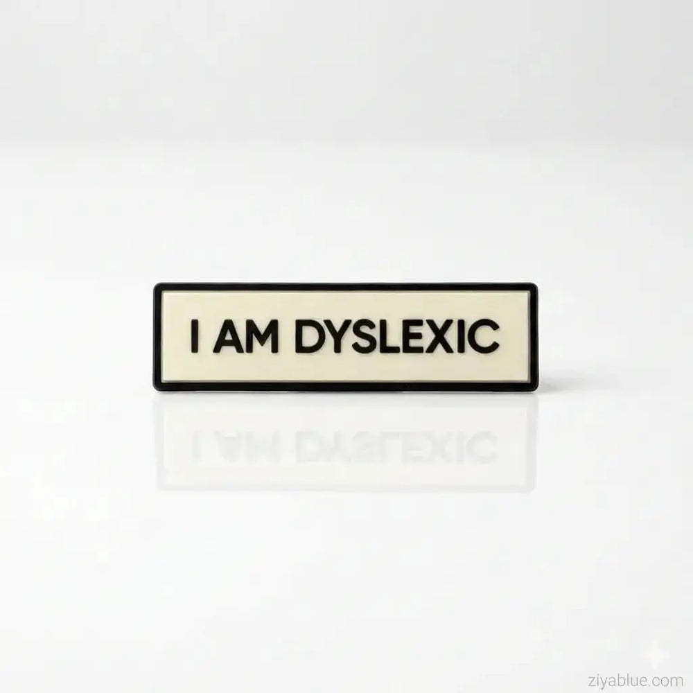 DYSLEXIC Enamel Pin – The 1.5" Bold & Clear Advocacy Badge Retrophiliac Ziya Blue