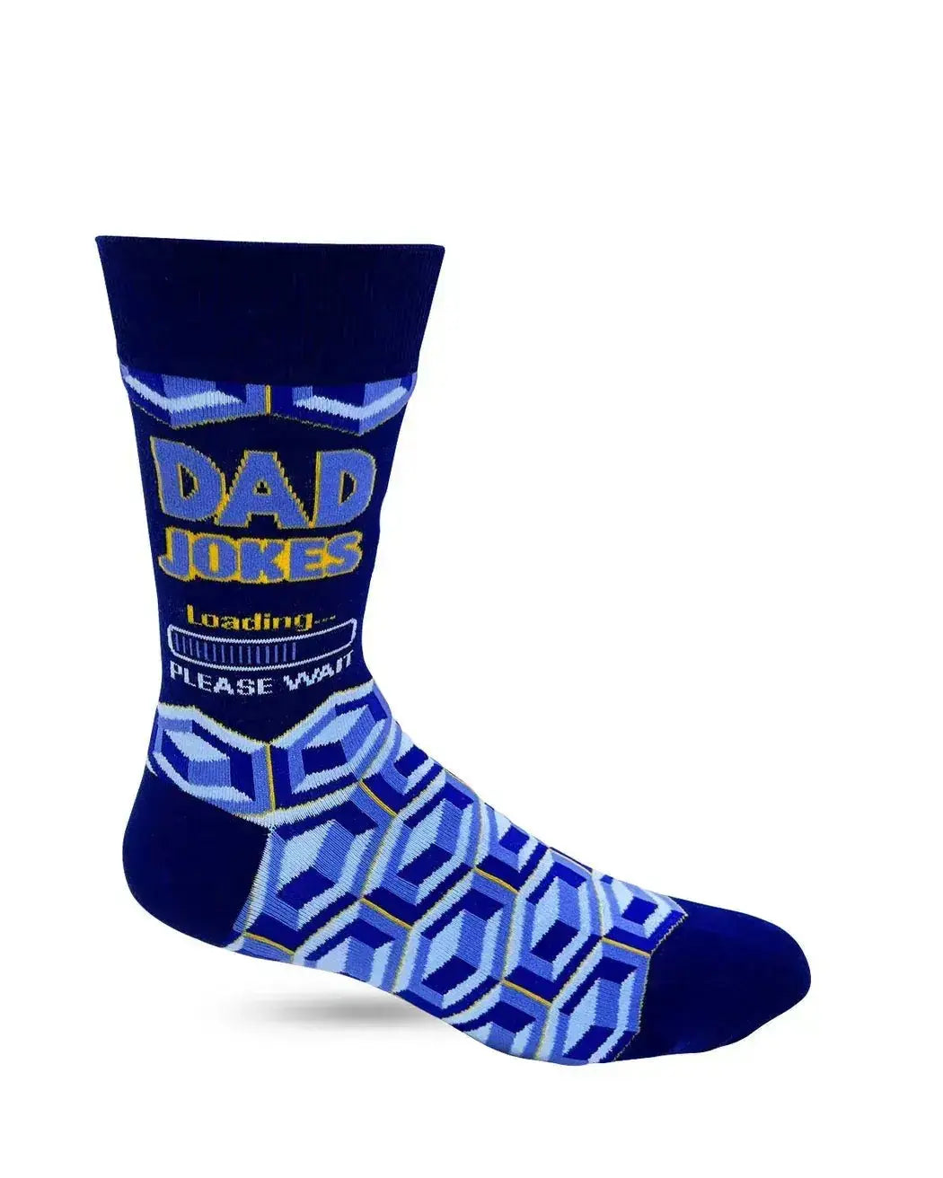 Dad Jokes Loading Socks: Mens Novelty Crew Fabdaz Ziya Blue