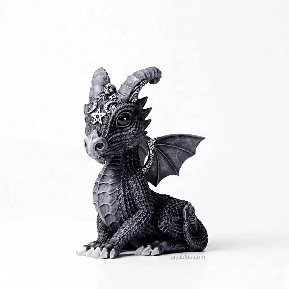 Dark Dragon Figurine: Gothic Occult Guardian Ziya Blue Ziya Blue