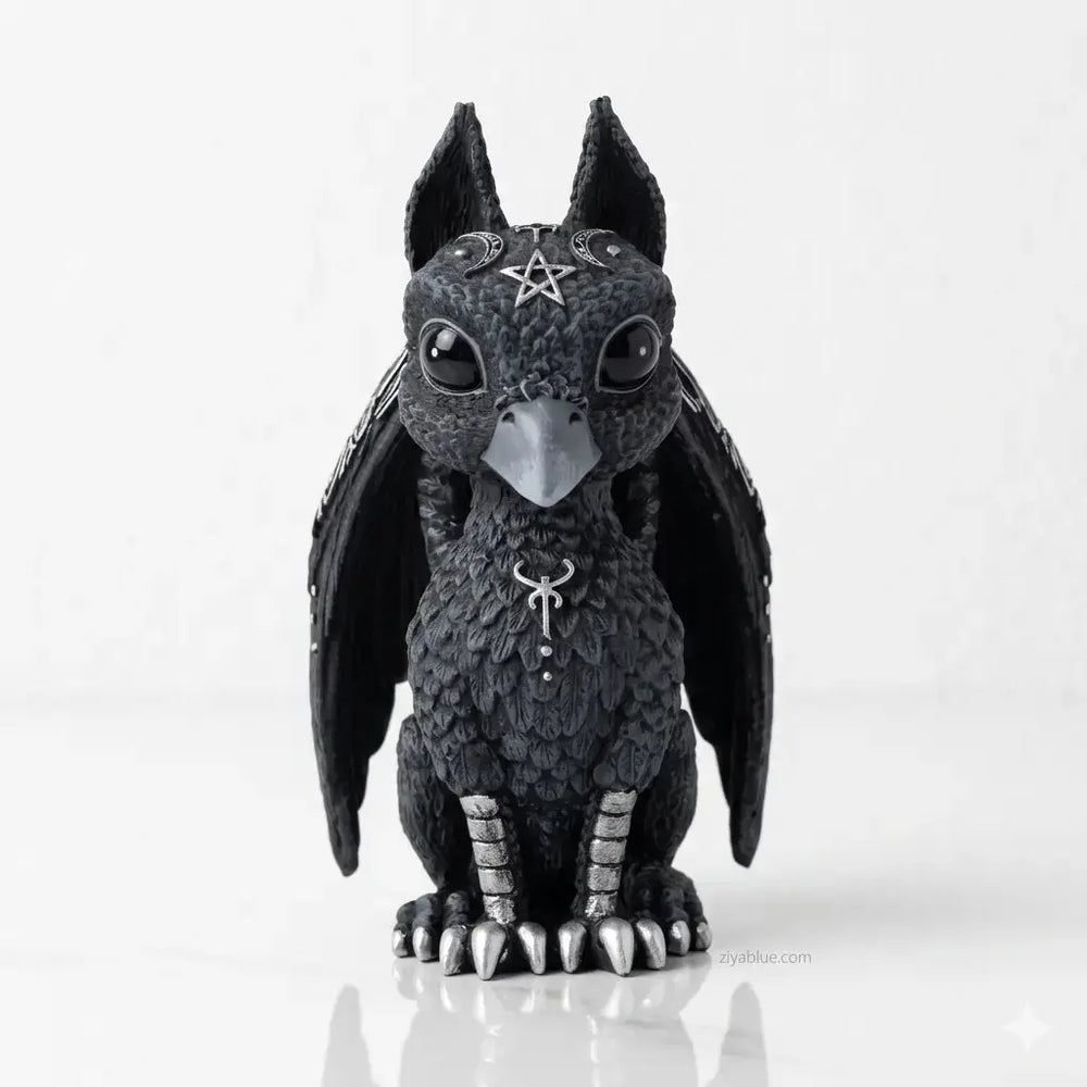 Dark Griffin Figurine | Occult Bird Guardian | Gothic Mythical Statue  Ziya Blue