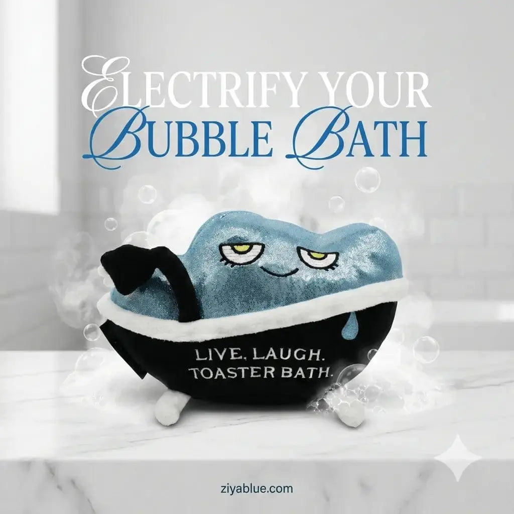 Dark Humor Toaster Plush - Live. Laugh. Toaster Bath. Punchkins Ziya Blue