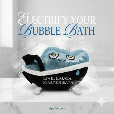 Dark Humor Toaster Plush - Live. Laugh. Toaster Bath. Punchkins Ziya Blue