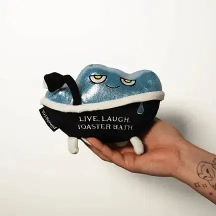 Dark Humor Toaster Plush - Live. Laugh. Toaster Bath. Punchkins Ziya Blue