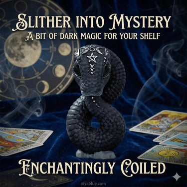 Dark Serpent Figurine | Gothic Occult Snake Statue Ziya Blue Ziya Blue