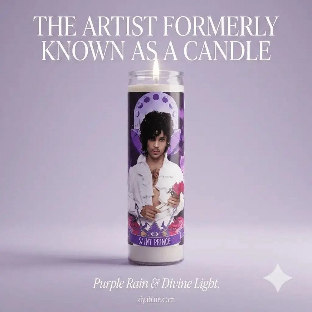 Dearly Beloved: Prince Patron Saint Altar Candle The Luminary Ziya Blue