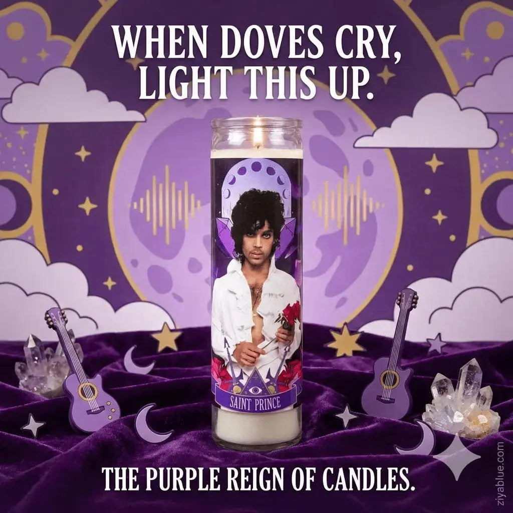 Dearly Beloved: Prince Patron Saint Altar Candle The Luminary Ziya Blue