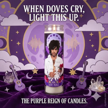 Dearly Beloved: Prince Patron Saint Altar Candle The Luminary Ziya Blue