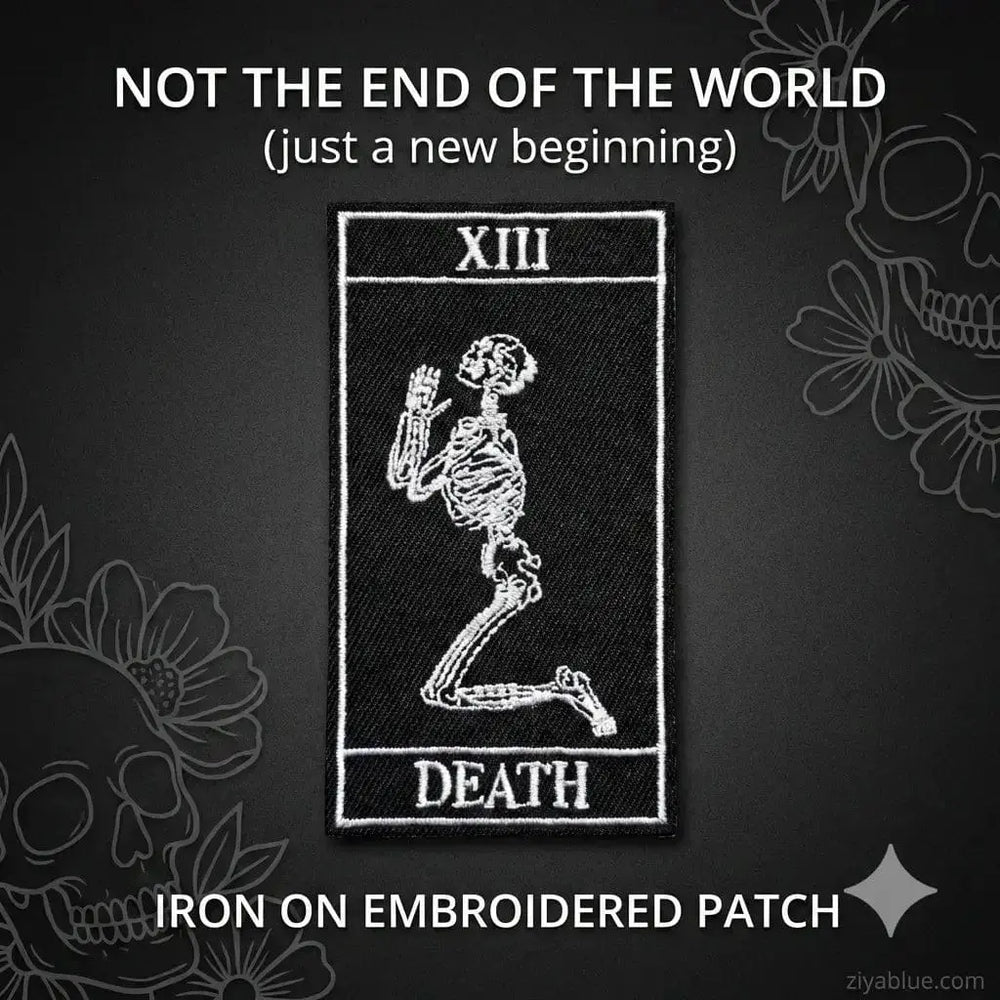 Death Skeleton Tarot Patch: Macabre Iron-On Ziya Blue Ziya Blue