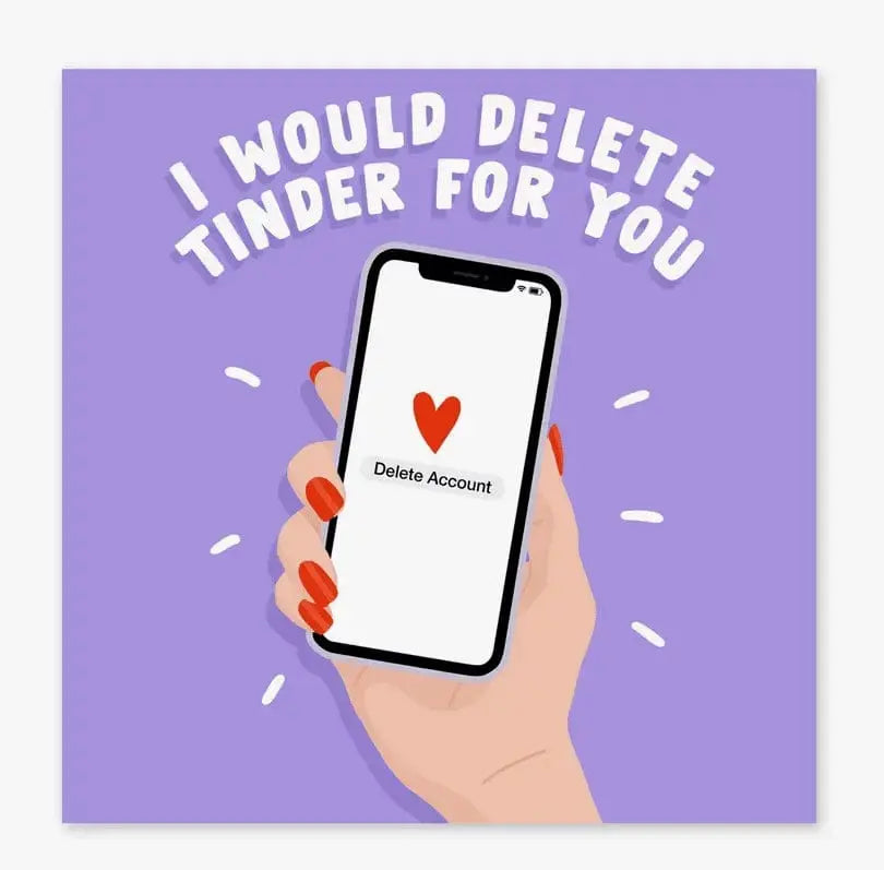 Delete Tinder Card: Funny Anniversary Greeting Central 23 Ziya Blue